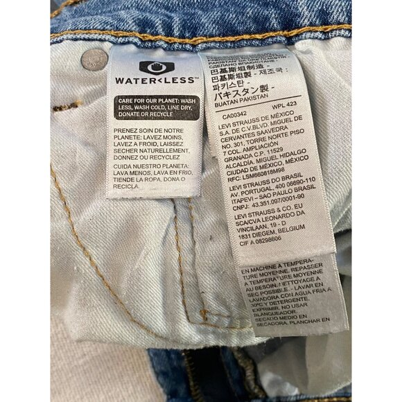 Levi's 512 Slim Taper Jeans Medium Wash Blue Denim Distressed Men's Size 32x29 - Picture 8 of 13